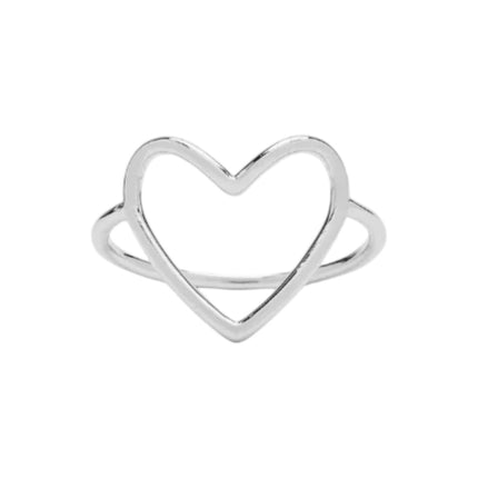 Pura Vida Big Heart Band Ring Silver