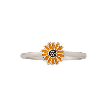 Pura Vida Enamel Sunflower Ring Silver