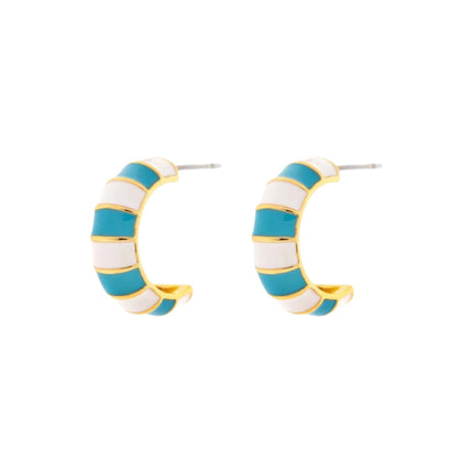 Pura Vida Striped Enamel Hoop Earring