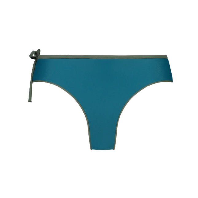 Reversible Sports Bikini Bottom with Drawstring Green / Pink