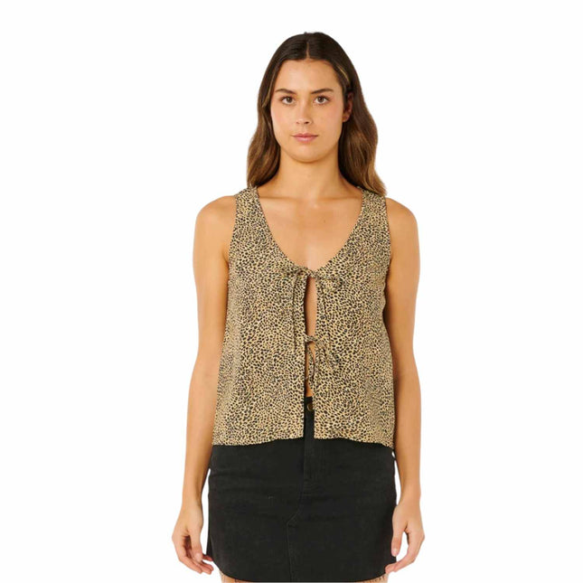 Rip Curl Animal Instincts Tie Front Top Natural