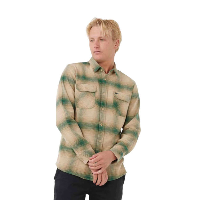 Rip Curl Count Flannel Shirt Khaki Rock