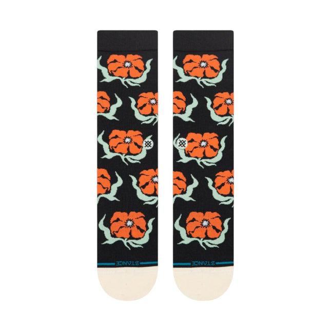 Stance Broadcast Floral Crew Black