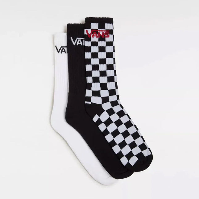 Vans Classic Crew Socks Black White 3Pk