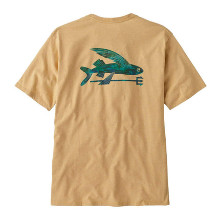 Patagonia M's Flying Fish Responsibili-Tee Coves Conifer Yellow