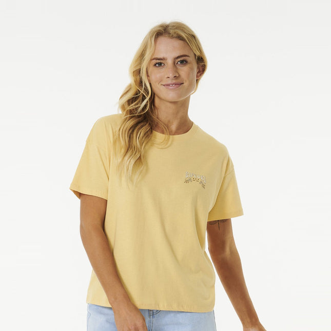 Rip Curl Riptide Relaxed Tee  Washed Yellow