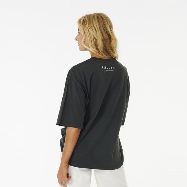 Rip Curl Midnight Heritage Tee  Washed Black