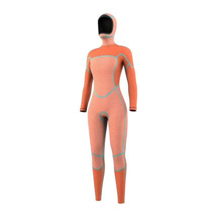 Mystic Women Gem 6/4/3 Hood Double Front Zip Fullsuit Black