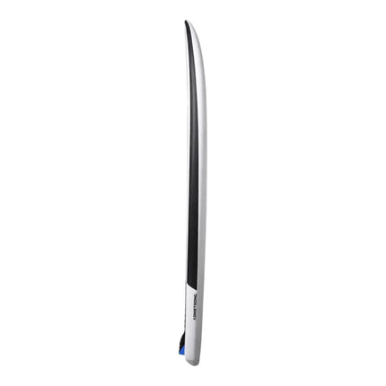 Natural High Surfshop Armstrong surf foilboard, white with black grip pad and blue tail.