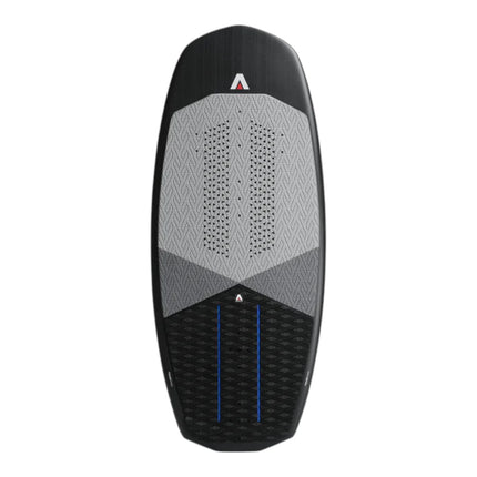 Natural High Surfshop Armstrong Austin Tovey Pro Foilboard, black with grey and blue accents, textured grip pad.