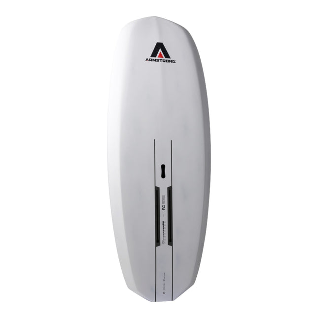 Natural High Surfshop Armstrong Wing Board, white composite wing board with black Armstrong logo and foil track.