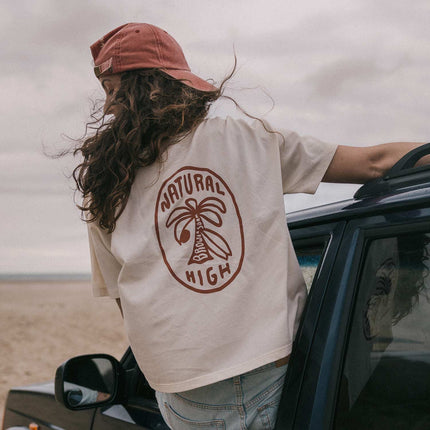 Natural High Palmadise Crop Tee Natural Raw