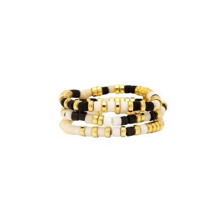 Pura Vida Mixed Sb Gold Str Ring Set Of 3