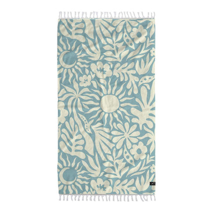 Slowtide Sunny Driftweave Turkish Towel Sky Blue
